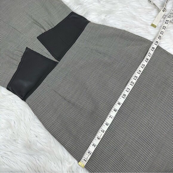 L’AGENCE Women’s Black Houndstooth Leather Corset‎ Waist Designer Dress 6/C34 - Picture 14 of 16